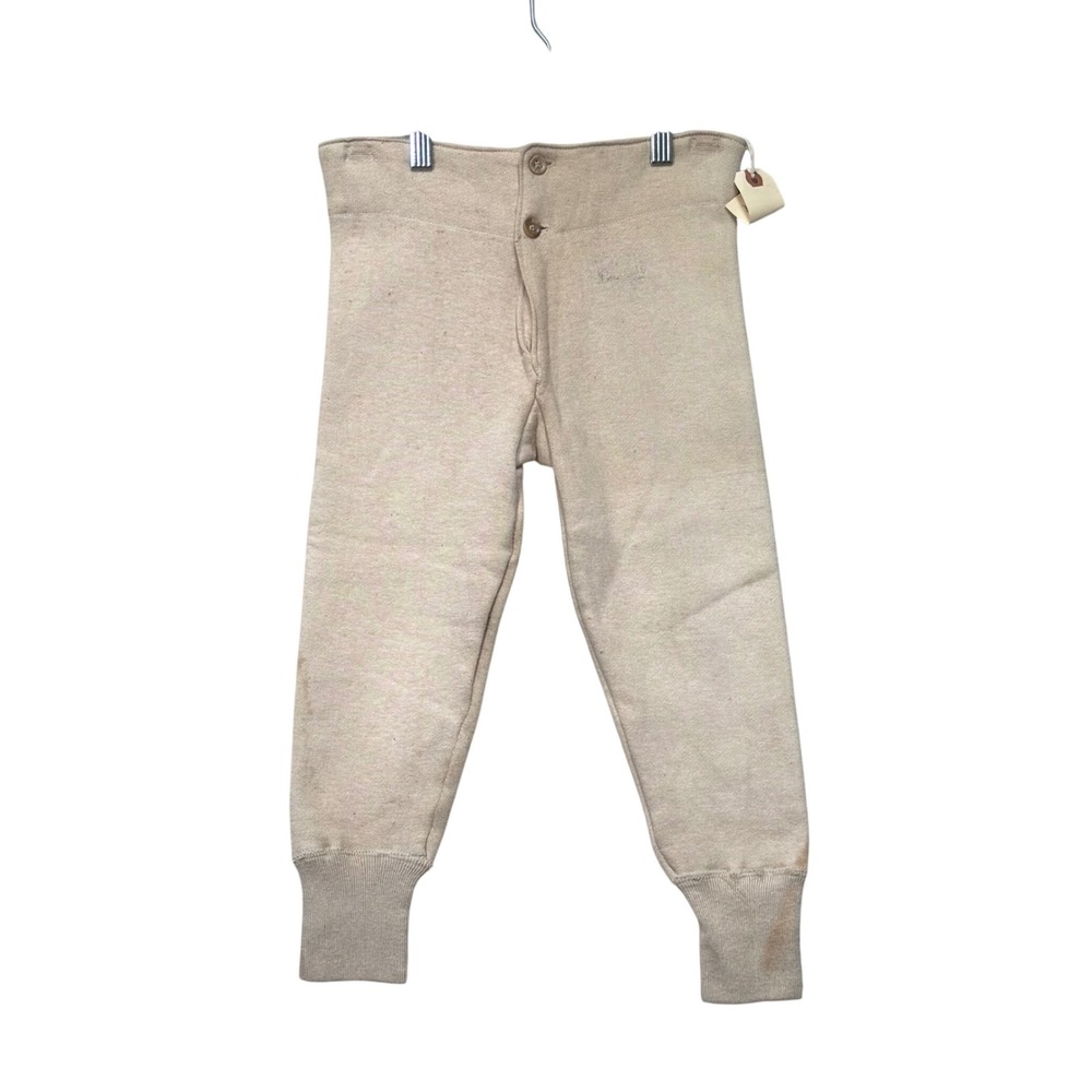 Antique 1920s 1930s Long Johns Fleece Pants Lace Back Thermal Underwear 25"